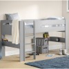 Julian Bowen Furniture Pluto Dove Grey Single 3ft Midsleeper Bed with Shelves and Pink Star Tent