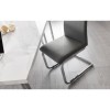 Julian Bowen Furniture Positano White Dining Table With 4 Roma Cantilever Slate Grey Dining Chair