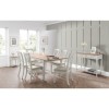 Julian Bowen Painted Furniture Provence Grey Extending Dining Table With 4 Ivory Faux Suede Dining Chair