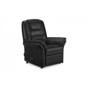 Julian Bowen Furniture Riva Black Faux Leather Rise and Recliner Chair