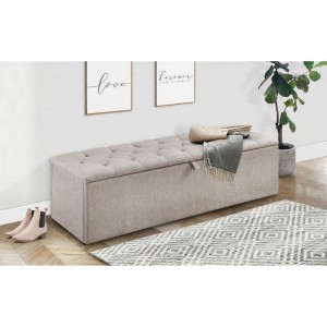 Julian Bowen Furniture Ravello Mink Fabric Blanket Box