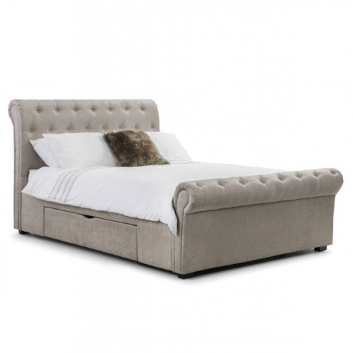 Julian Bowen Furniture Ravello Fabric Double 4ft6 Bed with Drawers and Deluxe Semi Orthopaedic Mattress
