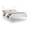 Julian Bowen Furniture Rebecca Stone White 5ft Kingsize Bed with Deluxe Semi Orthopaedic Mattress