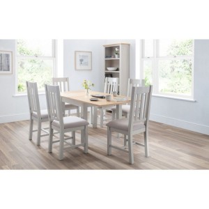 Julian Bowen Painted Furniture Richmond Grey Flip Top Dining Table With 6 Dining Chairs