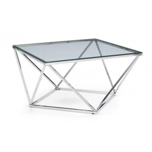 Julian Bowen Furniture Riviera Silver Glass Top Octagonal Coffee Table