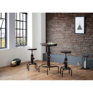Julian Bowen Furniture Rockport Brushed Copper Pipework Bar Table Set