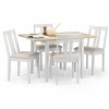 Julian Bowen Painted Furniture Rufford 2 Tone Extending Dining Table and 4 Ivory Slat Dining Chairs