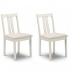 Julian Bowen Painted Furniture Rufford 2 Tone Extending Dining Table and 4 Ivory Slat Dining Chairs