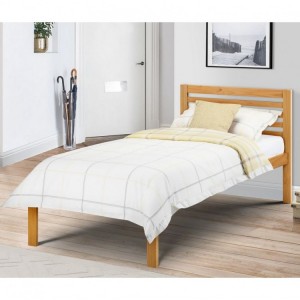 Julian Bowen Furniture Slocum Antique Pine 3ft Single Bed With Capsule Elite Pocket Mattress