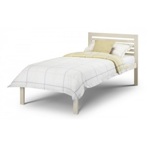 Julian Bowen Furniture Slocum Stone White 3ft Single Bed With Deluxe Semi Orthopaedic Mattress