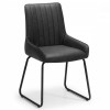 Julian Bowen Furniture Set of 4 Soho Black Faux Leather Dining Chair