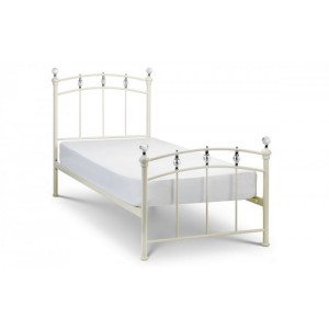 Julian Bowen Furniture Sophie Stone White 3ft Single Bed With Deluxe Semi Orthopaedic Mattress