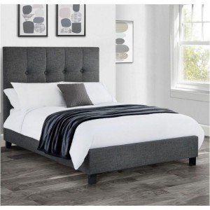 Julian Bowen Furniture Sorrento Grey Fabric High HeadBoard 5ft Kingsize Bed