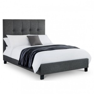 Julian Bowen Furniture Sorrento Grey Fabric High HeadBoard 4ft Double Bed