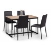 Julian Bowen Contemporary Furniture Tribeca Dining Table and 4 Jazz Slate Grey Stacking Dining Chair