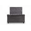 Julian Bowen Furniture Valentino Grey Velvet 5ft Kingsize Bed With Deluxe Semi Orthopaedic Mattress