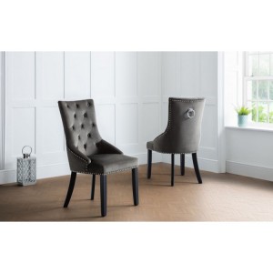 Julian Bowen Furniture Veneto Grey KnockerBack Dining Chair Pair