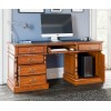 La Reine Cadence Mahogany Furniture Light Brown Twin Pedestal Computer Desk