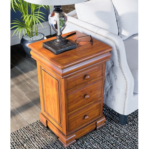 La Reine Mahogany Furniture Light Brown Bedside Cabinet with Four Drawers