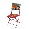 Hand Painted Iron Circus Folding Chair Pair