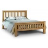 Julian Bowen Oak Furniture Amsterdam High Footend 4ft6 Double Bed with Deluxe Semi-Orthopaedic Mattress Set