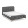 Julian Bowen Furniture Astrid Fabric Curved Retro Double 4ft6 Bed with Capsule Elite Mattress Set