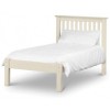 Julian Bowen Furniture Barcelona Stone White Low Footend 3ft Bed with Comfy Roll Mattress