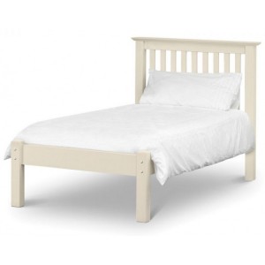 Julian Bowen Furniture Barcelona Stone White Low Footend 3ft Bed with Deluxe Semi-Orthopaedic Mattress Set