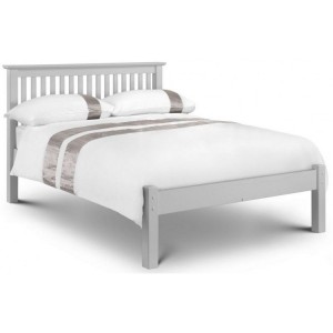 Julian Bowen Furniture Barcelona Dove Grey Low Footend 135cm Bed with Capsule Memory Roll-up Mattress Set