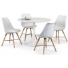 Julian Bowen Furniture Blanco Round White Table With 4 Kari White Chairs