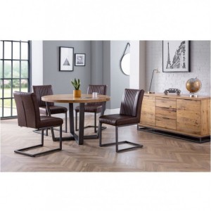 Julian Bowen Furniture Brooklyn Round Dining Table and 4 Brooklyn Chairs