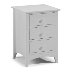 Julian Bowen Dove Grey Painted Furniture Cameo 3 Drawer BedsideTable