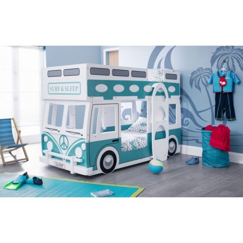 Julian bowen Painted Furniture Campervan Bunk Bed with 2 premier Mattress