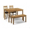 Julian Bowen Furniture Coxmoor Rectangular Dining Table with 2 Coxmoor Dining Chair and Coxmoor Bench