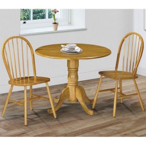 Julian Bowen Furniture Dundee Honey Dining Table and 2 Windsor Chairs