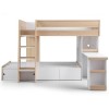Julian Bowen Furniture Eclipse Oak and White Bunk Bed with Drawers and 2 Comfy Roll Mattress