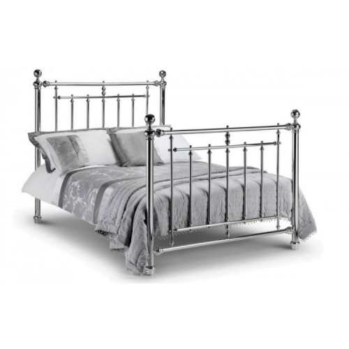 Julian Bowen Furniture Empress Chrome 5ft Kingsize Bed with Deluxe Semi orthopaedic Mattress