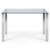 Julian Bowen Furniture Enzo Glass Top Compact Dining Table with 4 Jazz White Chair