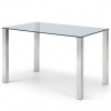 Julian Bowen Furniture Enzo Glass Top Compact Dining Table with 4 Jazz Grey Fabric Chair