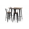 Julian Bowen Furniture Grafton Metal Bar Table and 2 Grafton Stool Set