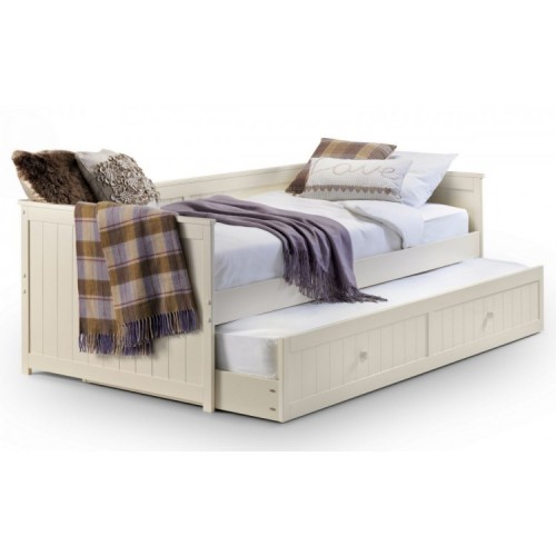 Julian Bowen Furniture Jessica Off-White Daybed and Underbed Trundle with 2 Cabinbed Mattress