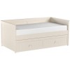 Julian Bowen Furniture Jessica Off-White Daybed and Underbed Trundle with 2 Platinum Mattress