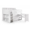 Julian Bowen Furniture Jupiter White Midsleeper 3ft Bed with Drawers and Platinum Mattress