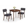 Julian Bowen Furniture Lennox Walnut Square Dining Table and 2 Farringdon Walnut Open Back Dining Chair