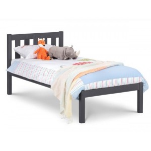 Julian Bowen Furniture Luna Anthracite Single 3ft Bed with Deluxe Semi Orthopaedic Mattress