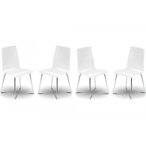 Julian Bowen Painted Furniture Set of 4 Mandy White Chairs