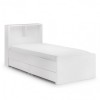 Julian Bowen Painted Furniture Manhattan White 3ft Single Bookcase Bed with Deluxe Semi Orthopaedic Mattress