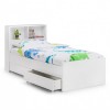 Julian Bowen Painted Furniture Manhattan White 3ft Single Bookcase Bed with Deluxe Semi Orthopaedic Mattress