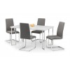 Julian Bowen Painted Furniture Manhattan White Dining Table with 4 Roma Cantilever Slate Grey Dining Chair