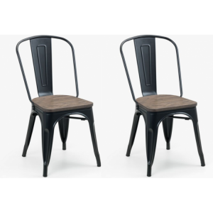Julian Bowen Furniture Grafton Metal Chair Pair